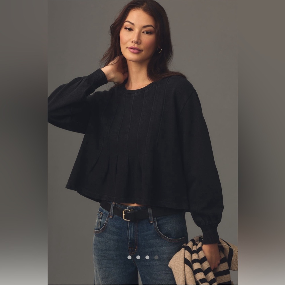 Anthropologie Pilcro Box-Pleated Sweatshirt NWT